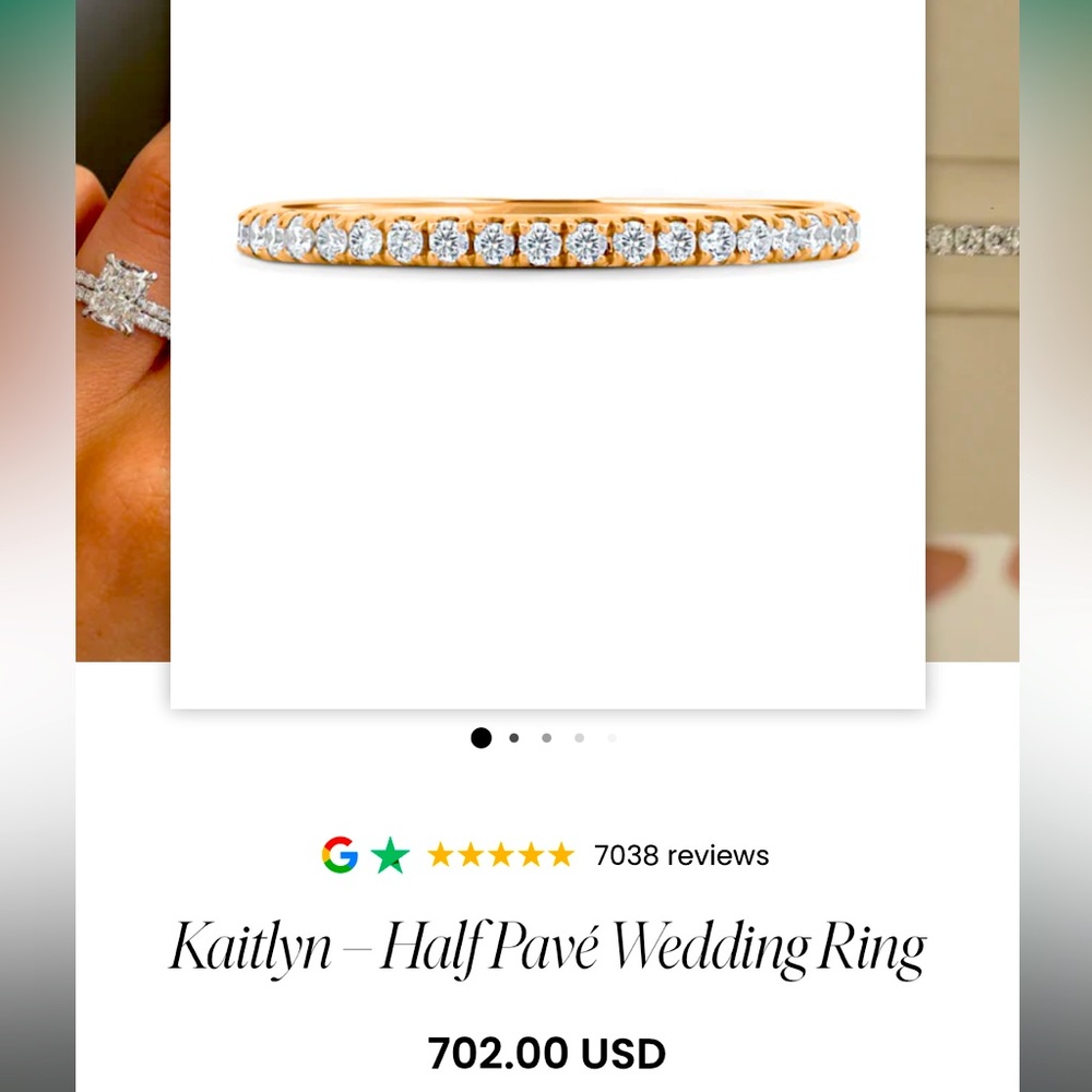 Kaitlyn- Half Pavé Wedding Ring